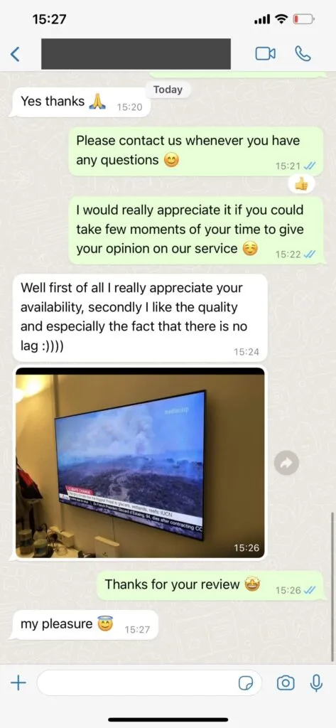 IPTV Client Chat Review screenshot